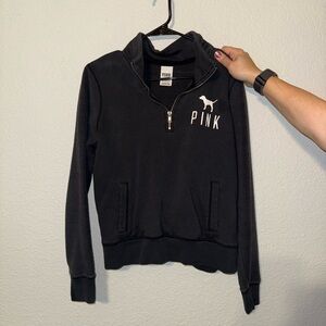 PINK VS QUARTER ZIP SWEATER